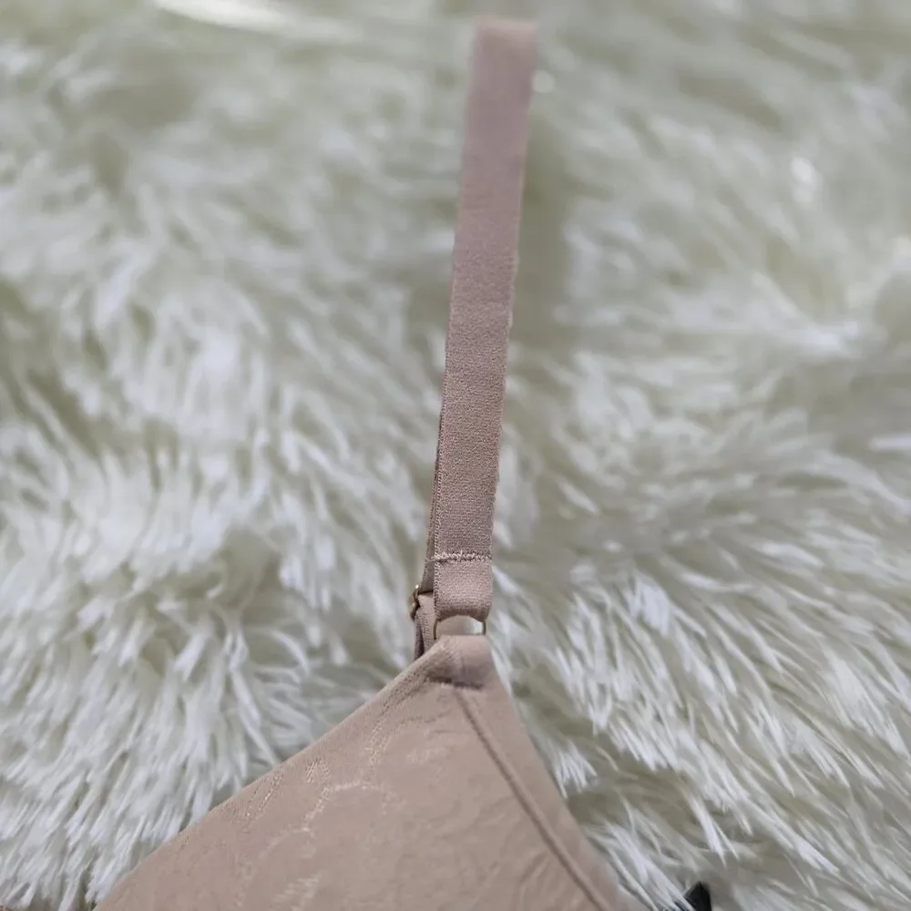 Natori 136059 Sheer Jacquard Full Fit Contour Underwire Bra Beige Floral 34DD.